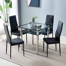 Shelf Tempered Glass Dining Set