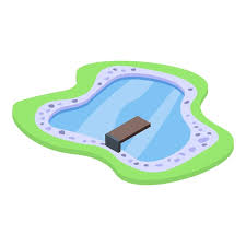 Home Lake Pool Icon Isometric Of Home