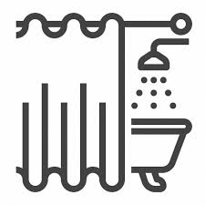 Curtain Linen Shower Textile Icon