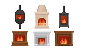 Premium Vector Set Of Fireplaces With