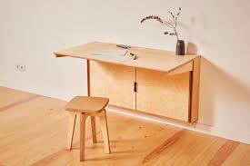 Wood Folding Desk With Storage Folding