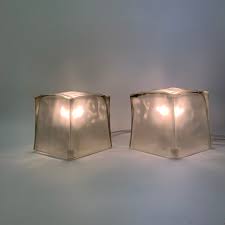 Vintage Ikea Glas Ice Cube Table Lamp