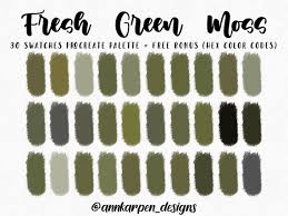 Fresh Green Moss Procreate Palette 30