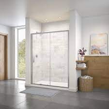 Maax Connect Chrome 57 In To 58 1 4 In X 72 In Frameless Sliding Shower Door 135244 900 084 000