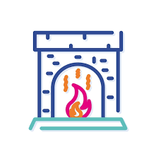 Modern Fireplace Logo Icon