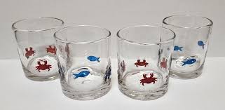 Crab Icon Tumblers Blue Red Lowball