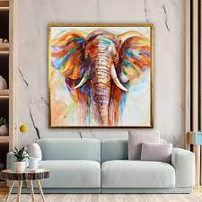 Abstract Colourful Elephant Painting On