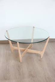 Round Coffee Table In Glass Tray And