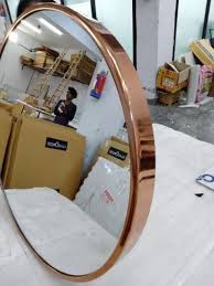 Golden Round Wall Mirror With Ss 304