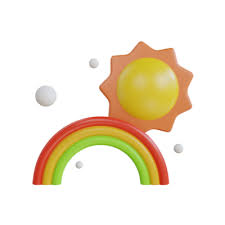 Sunny Rainbow 3d Icon Weather Icon 3d