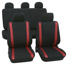 Peugeot 107 Seat Covers Black Red