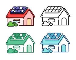 Solar Home Vector Art Icons And