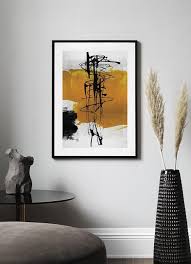 Yellow Abstract No1 Poster Oil