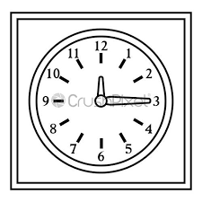 Square Wall Clock Icon Outline Style