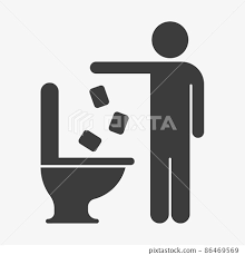 Vector Icon Throwing Toilet Paper In