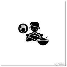 Mindful Eating Glyph Icon Unconscious
