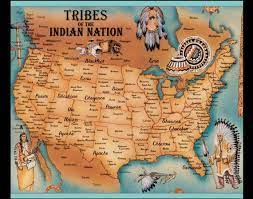 Vintage Tribal Map Native Americans Of