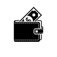 Wallet Icon Vector Isolated Black Icon