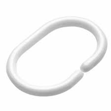 White Plastic Shower Curtain Ring