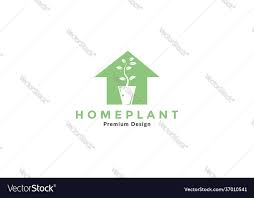 Home With Plants Pots Gardening Logo