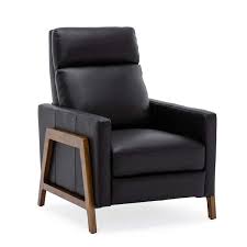 Reed Leather Push Back Recliner Black