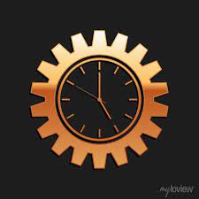 Gold Time Management Icon Isolated On