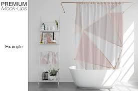 Bath Curtain Shower Curtain Mockup