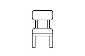 White Chair Out Line Livingroom Icon