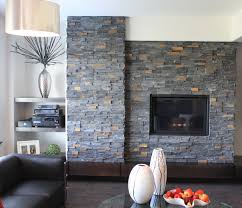 Stone Veneer Fireplace Modern