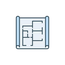 House Plan Vector Concept Blue Icon