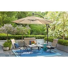 Solar Led Offset Outdoor Patio Umbrella