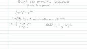 Rules For Rational Exponents Math