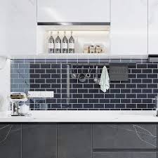 Giorbello Midnight Blue 3 In X 6 In X 8mm Glass Subway Tile 5 Sq Ft Case