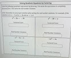Quadratic Expressions By Factoring