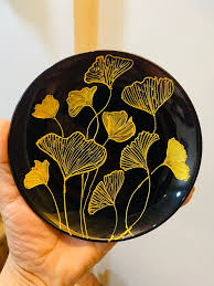 Handcrafted Gold Leaf Ceramic Plate
