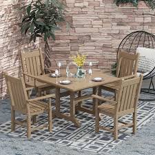 Square Hdpe Plastic Outdoor Dining Set