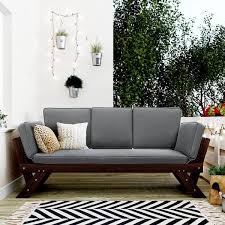 Acacia Brown Wood Outdoor Couch