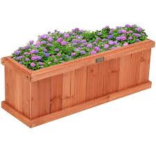 28 36 40 Inch Wooden Flower Planter Box Garden Yard Decorative Window Box Rectangular 28 Inch Brown