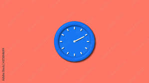 Aqua Color 12 Hours 3d Wall Clock Icon