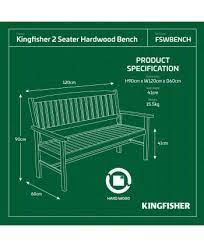 Kingfisher 2 Seater Outdoor Wood Wooden