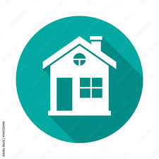 House Circle Icon With Long Shadow