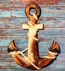 Vintage Wooden Anchor Wall Hanging