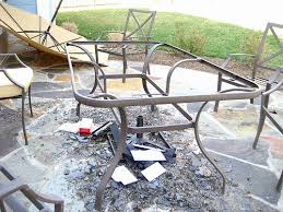 Smashed Patio Table Glass