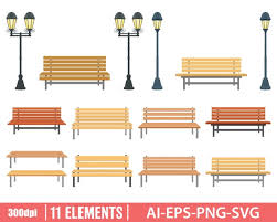 Park Bench Clipart Vector Design
