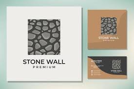 Stone Wall Building Logo Design Vector