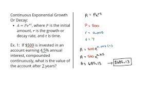 Continuous Exponential Growth Or Decay