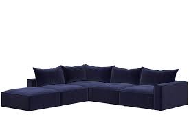 Stella Navy Fabric Corner Sofa