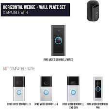 Wasserstein Horizontal Adjustable Angle Mount And Wall Plate For Ring Doorbell Wired Black