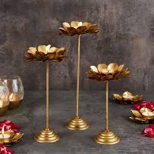 Aluminium Golden Lotus Tealight Candle