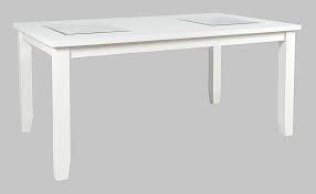 Jofran Urban Icon 66 Extension Dining Table White Glass Inlay